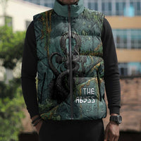 Nun and Naunet Egyptian Sleeveless Puffer Jacket Serpent Abyss Design Primordial Gods of Ancient Waters