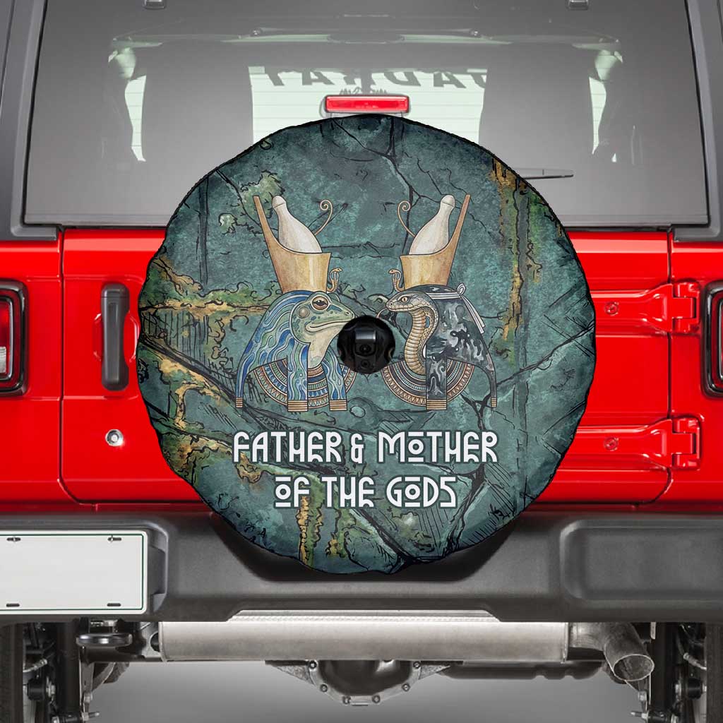 Nun and Naunet Egyptian Spare Tire Cover Serpent Abyss Design Primordial Gods of Ancient Waters