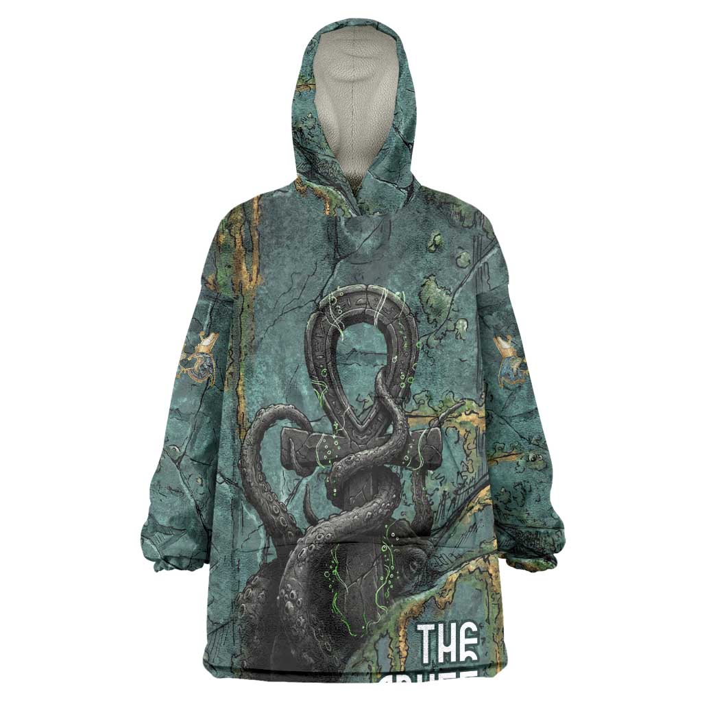 Nun and Naunet Egyptian Wearable Blanket Hoodie Serpent Abyss Design Primordial Gods of Ancient Waters