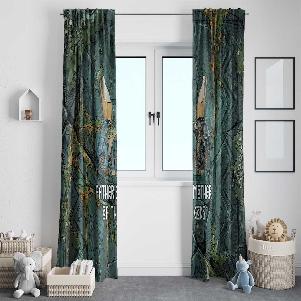 Nun and Naunet Egyptian Window Curtain Serpent Abyss Design Primordial Gods of Ancient Waters