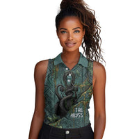 Nun and Naunet Egyptian Women Sleeveless Polo Shirt Serpent Abyss Design Primordial Gods of Ancient Waters