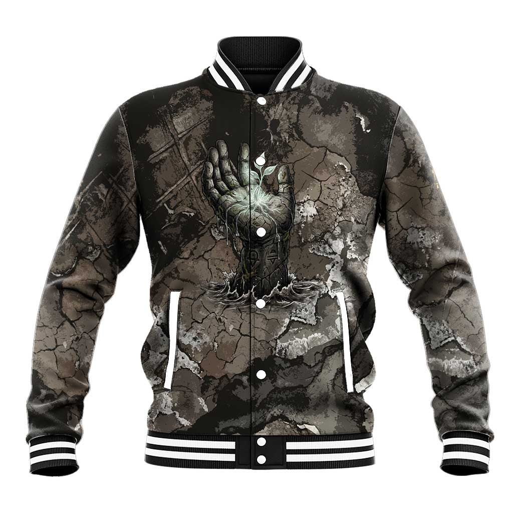 Tatenen Baseball Jacket Rising Hand Design Egyptian God of Creation and Earth Emergence