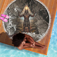 Tatenen Beach Blanket Rising Hand Design Egyptian God of Creation and Earth Emergence