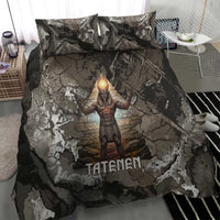 Tatenen Bedding Set Rising Hand Design Egyptian God of Creation and Earth Emergence
