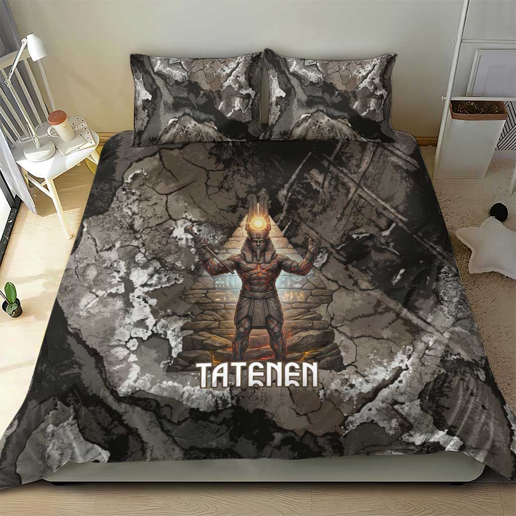 Tatenen Bedding Set Rising Hand Design Egyptian God of Creation and Earth Emergence