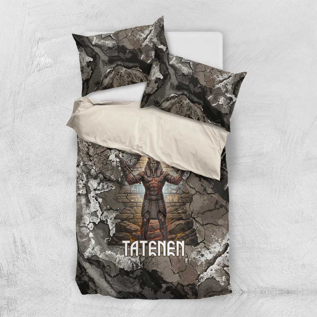Tatenen Bedding Set Rising Hand Design Egyptian God of Creation and Earth Emergence