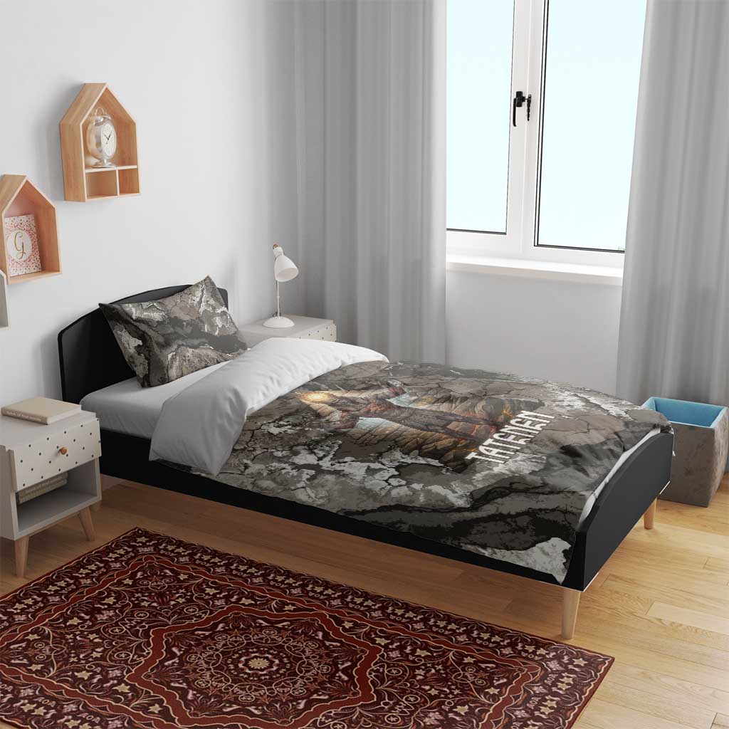 Tatenen Bedding Set Rising Hand Design Egyptian God of Creation and Earth Emergence