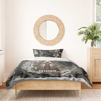 Tatenen Bedding Set Rising Hand Design Egyptian God of Creation and Earth Emergence