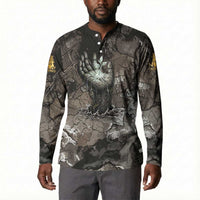 Tatenen Button Sweatshirt Rising Hand Design Egyptian God of Creation and Earth Emergence