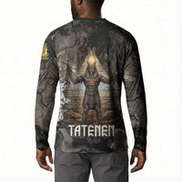 Tatenen Button Sweatshirt Rising Hand Design Egyptian God of Creation and Earth Emergence