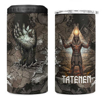 Tatenen 4 in 1 Can Cooler Tumbler Rising Hand Design Egyptian God of Creation and Earth Emergence
