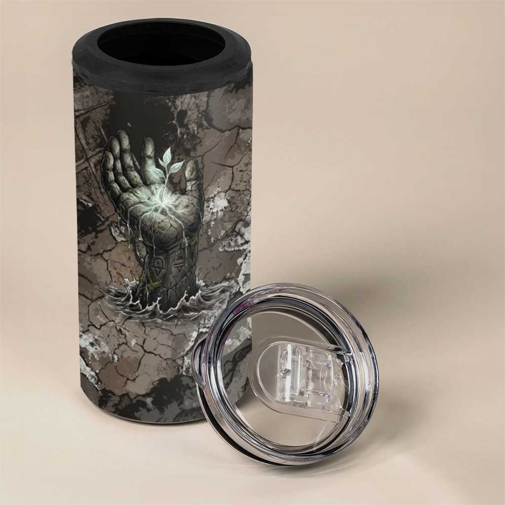 Tatenen 4 in 1 Can Cooler Tumbler Rising Hand Design Egyptian God of Creation and Earth Emergence