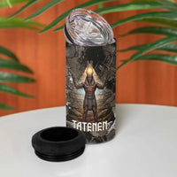Tatenen 4 in 1 Can Cooler Tumbler Rising Hand Design Egyptian God of Creation and Earth Emergence