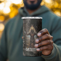 Tatenen 4 in 1 Can Cooler Tumbler Rising Hand Design Egyptian God of Creation and Earth Emergence