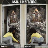 Tatenen Door Cover Rising Hand Design Egyptian God of Creation and Earth Emergence