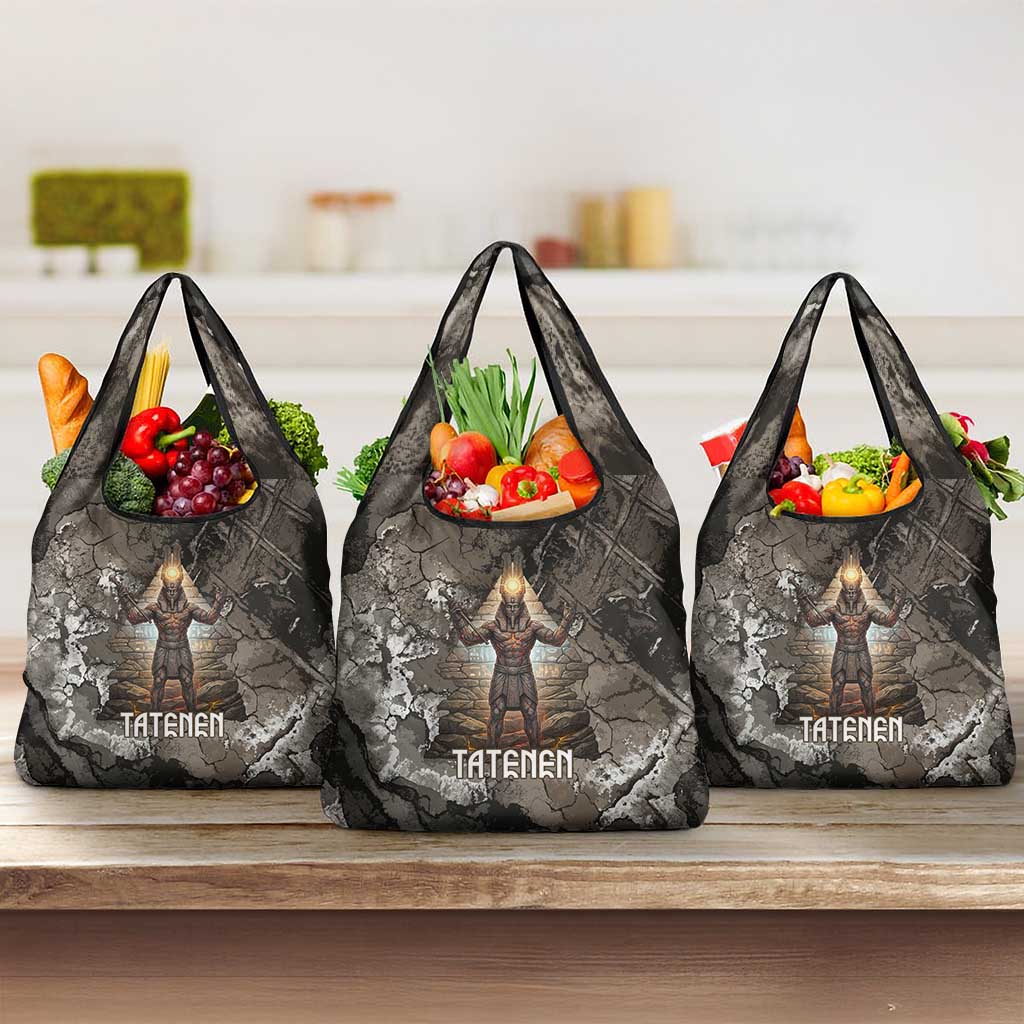 Tatenen Grocery Bag Rising Hand Design Egyptian God of Creation and Earth Emergence
