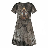 Tatenen Kid Short Sleeve Dress Rising Hand Design Egyptian God of Creation and Earth Emergence