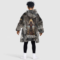 Tatenen Kid Wearable Blanket Hoodie Rising Hand Design Egyptian God of Creation and Earth Emergence