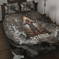 Tatenen Quilt Bed Set Rising Hand Design Egyptian God of Creation and Earth Emergence