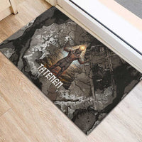 Tatenen Rubber Doormat Rising Hand Design Egyptian God of Creation and Earth Emergence