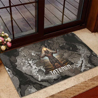 Tatenen Rubber Doormat Rising Hand Design Egyptian God of Creation and Earth Emergence