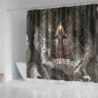 Tatenen Shower Curtain Rising Hand Design Egyptian God of Creation and Earth Emergence