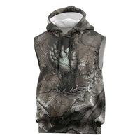 Tatenen Sleeveless Hoodie Rising Hand Design Egyptian God of Creation and Earth Emergence