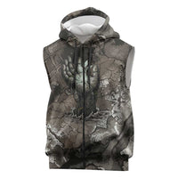 Tatenen Sleeveless Zip Hoodie Rising Hand Design Egyptian God of Creation and Earth Emergence