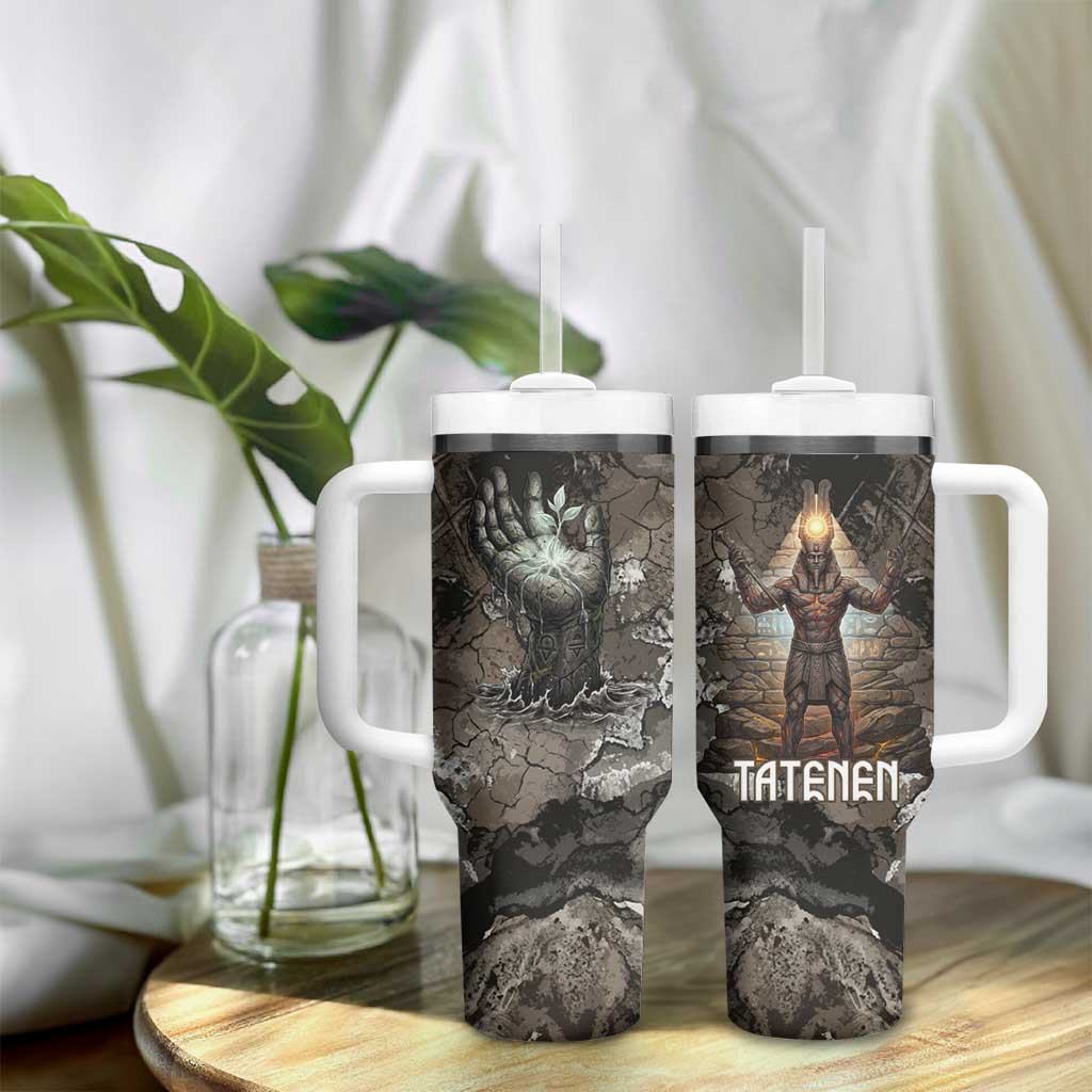 Tatenen Tumbler With Handle Rising Hand Design Egyptian God of Creation and Earth Emergence