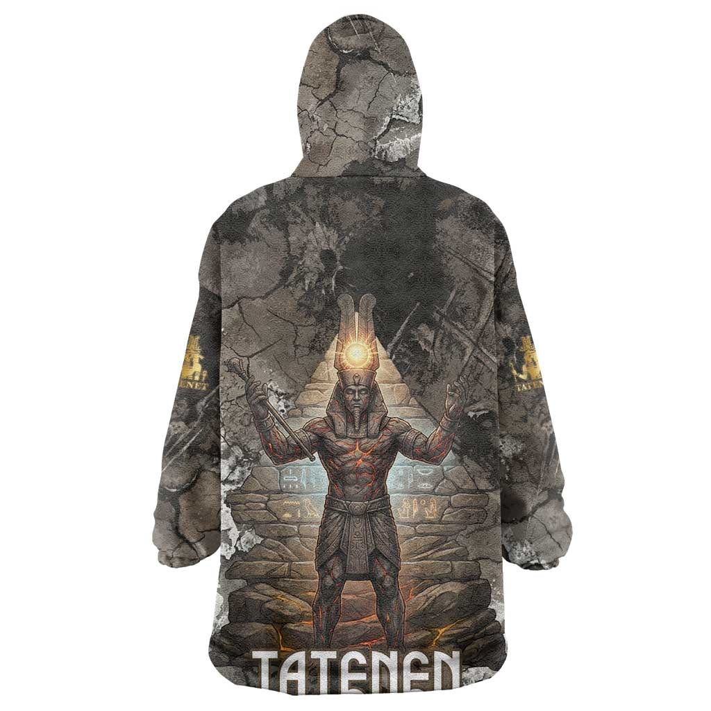 Tatenen Wearable Blanket Hoodie Rising Hand Design Egyptian God of Creation and Earth Emergence