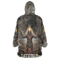 Tatenen Wearable Blanket Hoodie Rising Hand Design Egyptian God of Creation and Earth Emergence