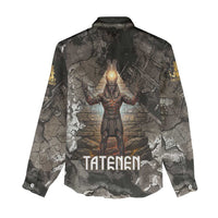 Tatenen Women Casual Shirt Rising Hand Design Egyptian God of Creation and Earth Emergence