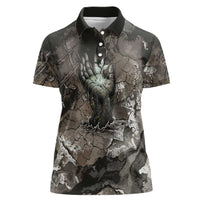 Tatenen Women Polo Shirt Rising Hand Design Egyptian God of Creation and Earth Emergence