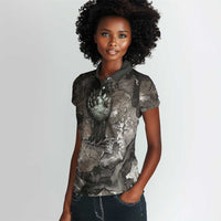 Tatenen Women Polo Shirt Rising Hand Design Egyptian God of Creation and Earth Emergence