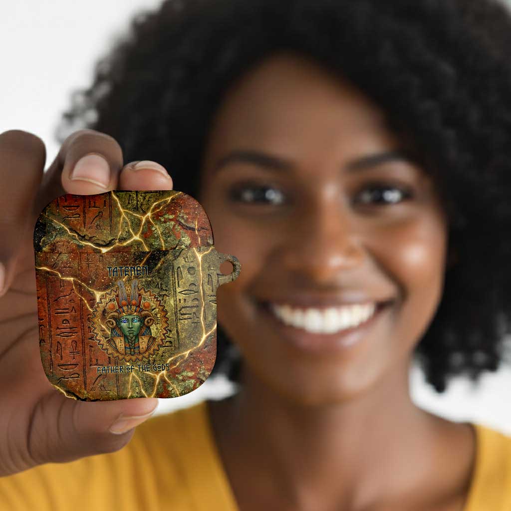Tatenen Ancient Egyptian AirPods Case Father of the Gods Design with Minerals