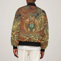 Tatenen Ancient Egyptian Bomber Jacket Father of the Gods Design with Minerals