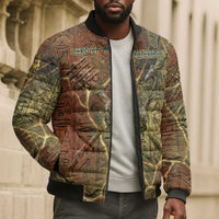 Tatenen Ancient Egyptian Bomber Puffer Jacket Father of the Gods Design with Minerals