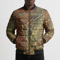 Tatenen Ancient Egyptian Bomber Puffer Jacket Father of the Gods Design with Minerals