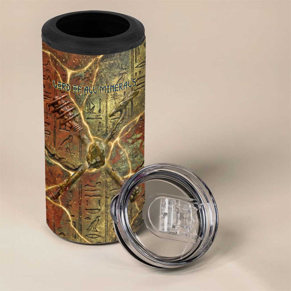 Tatenen Ancient Egyptian 4 in 1 Can Cooler Tumbler Father of the Gods Design with Minerals