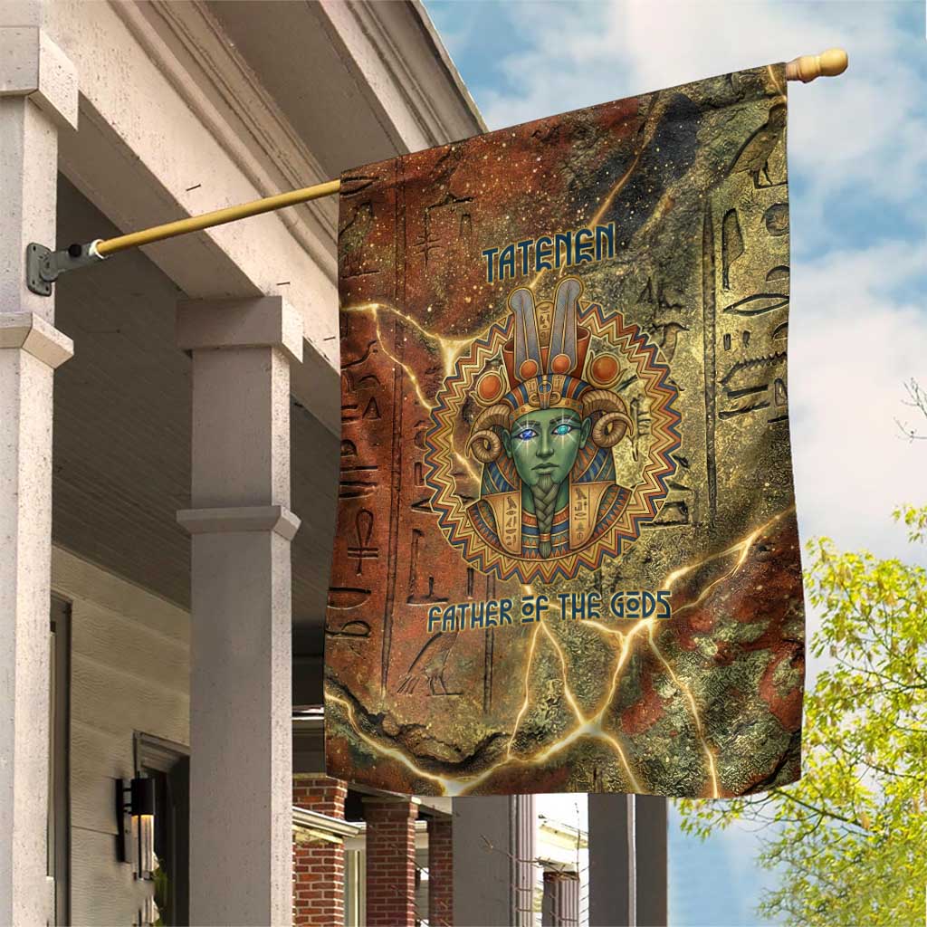 Tatenen Ancient Egyptian Garden Flag Father of the Gods Design with Minerals