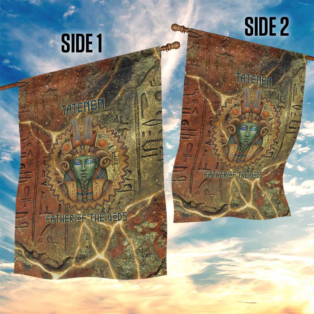 Tatenen Ancient Egyptian Garden Flag Father of the Gods Design with Minerals