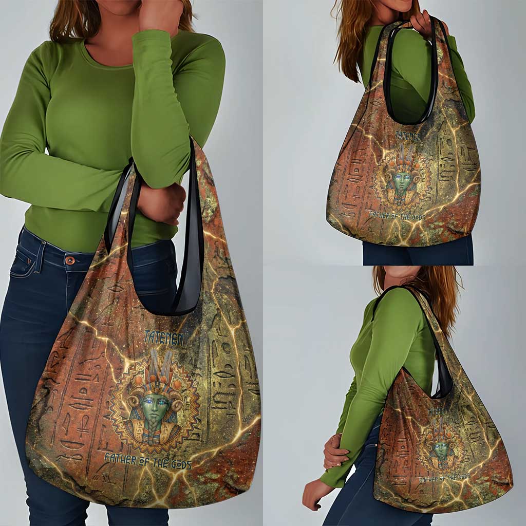 Tatenen Ancient Egyptian Grocery Bag Father of the Gods Design with Minerals