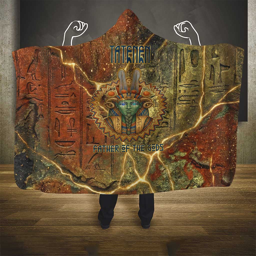 Tatenen Ancient Egyptian Hooded Blanket Father of the Gods Design with Minerals