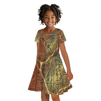 Tatenen Ancient Egyptian Kid Short Sleeve Dress Father of the Gods Design with Minerals