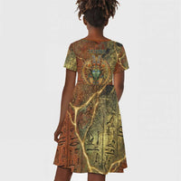 Tatenen Ancient Egyptian Kid Short Sleeve Dress Father of the Gods Design with Minerals