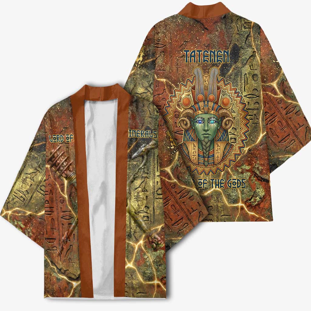 Tatenen Ancient Egyptian Kimono Father of the Gods Design with Minerals