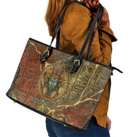 Tatenen Ancient Egyptian Leather Tote Bag Father of the Gods Design with Minerals