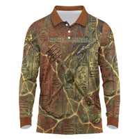 Tatenen Ancient Egyptian Long Sleeve Polo Shirt Father of the Gods Design with Minerals