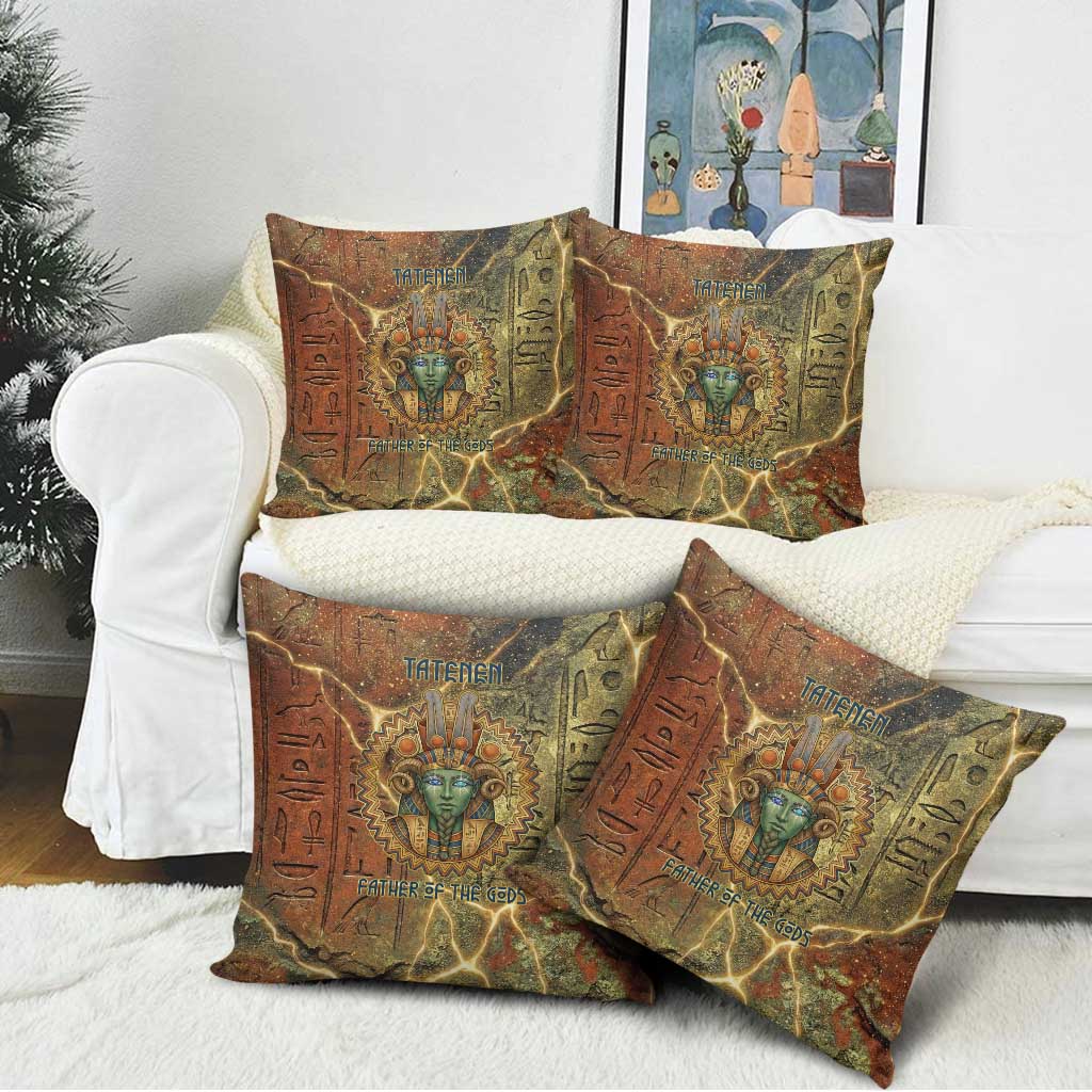 Tatenen Ancient Egyptian Pillow Cover Father of the Gods Design with Minerals
