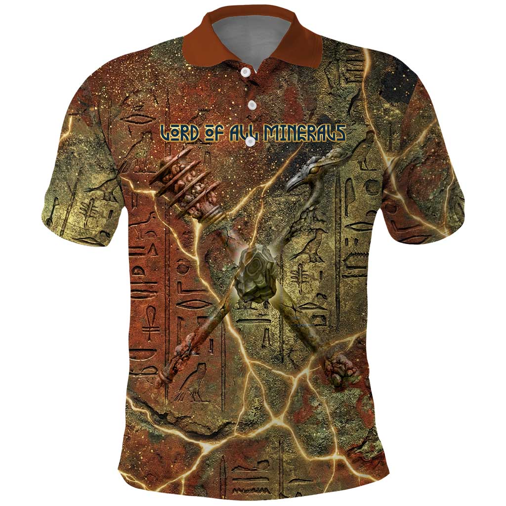 Tatenen Ancient Egyptian Polo Shirt Father of the Gods Design with Minerals